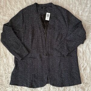 torrid Black Tweed Collarless Blazer Jacket